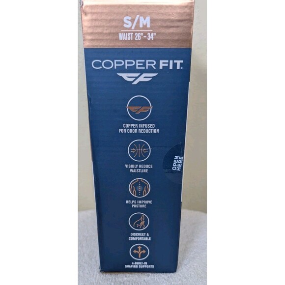 NEW - COPPER FIT Core Waist Belt Trainer Shaper Women Black S/M Waist 26"-34" - Picture 4 of 6